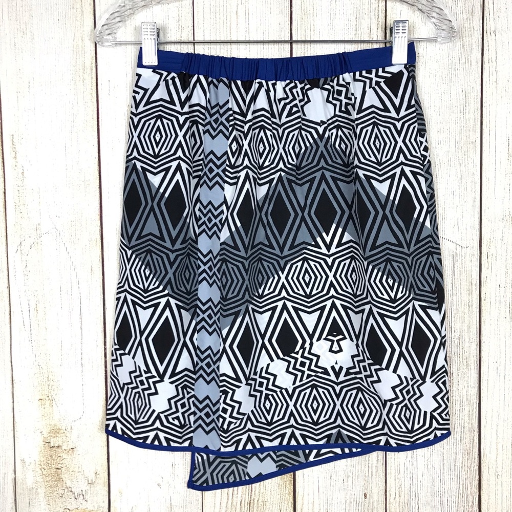 Bar III Geo Print Asymmetrical Wrap Skirt Sz XS - Picture 2 of 6